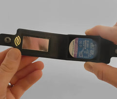 Luxury Black Leather Contact Lens Case Key Ring