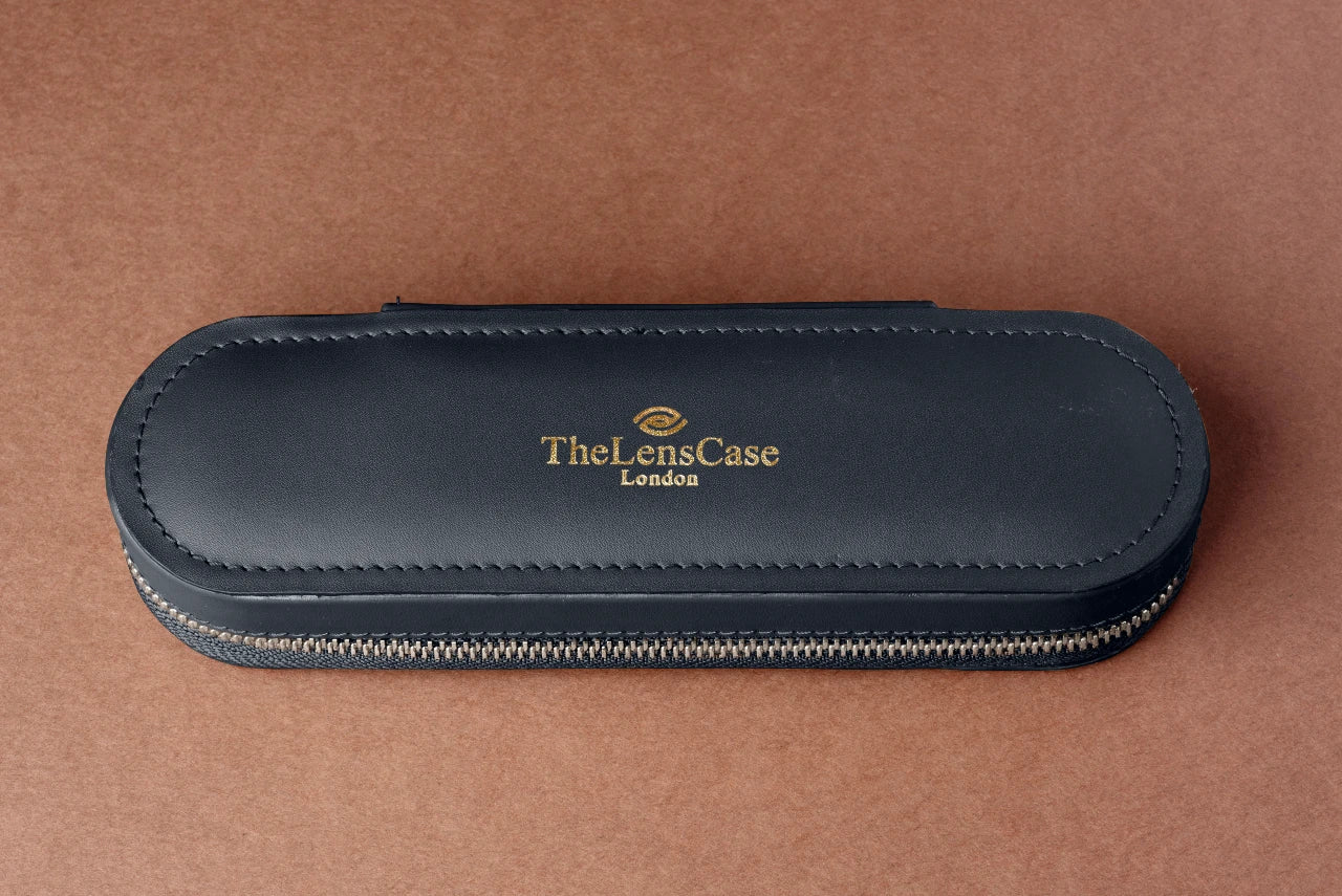 Luxury Black Leather Contact Lens Case