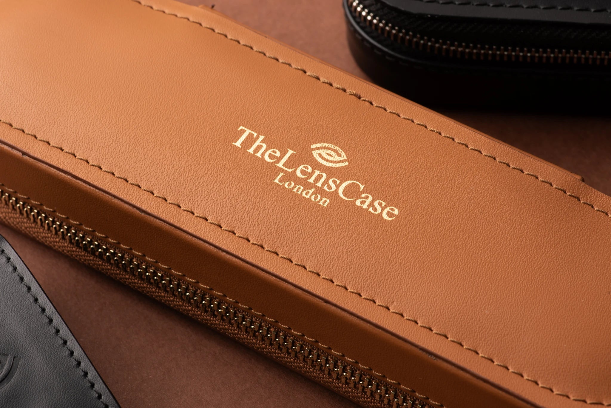 Luxury Brown Leather Contact Lens Case