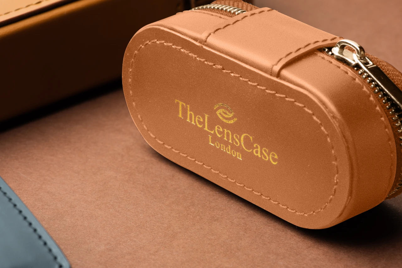 Luxury Black Leather Contact Lens Case