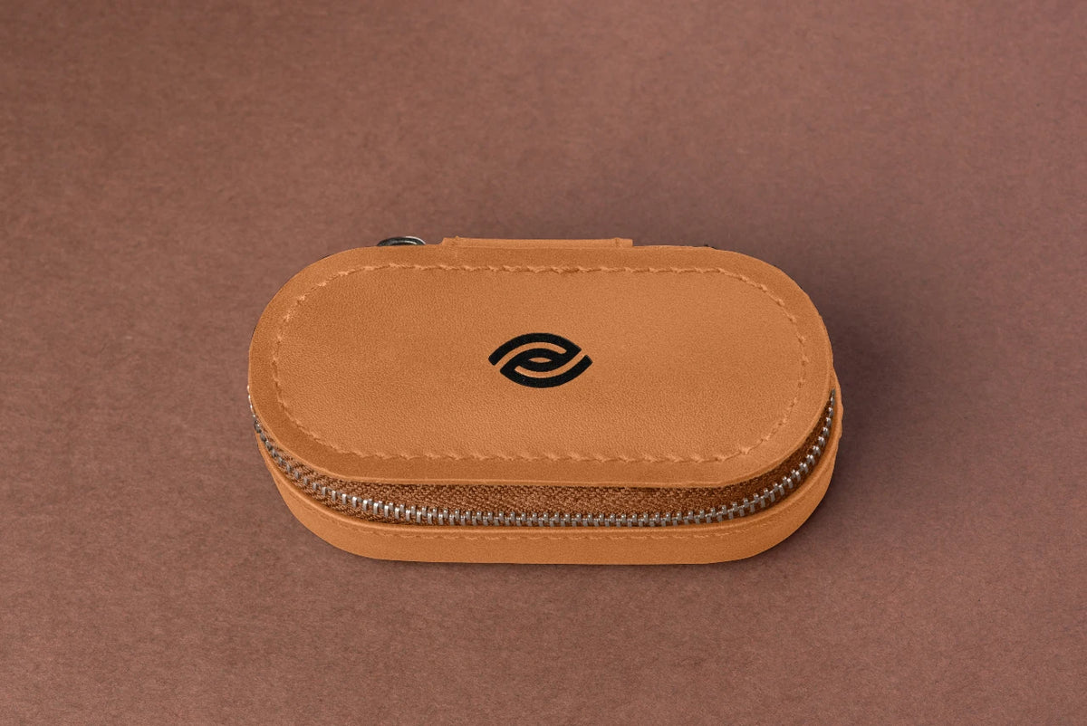 Luxury Brown Leather  Contact Lens Case