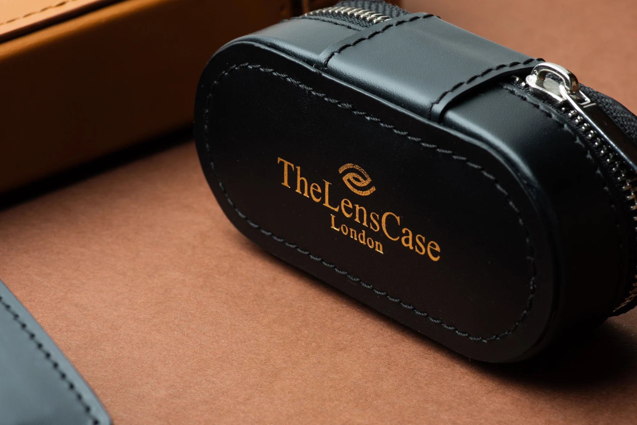Luxury Black Leather  Contact Lens Case