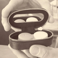 Luxury Black Leather  Contact Lens Case