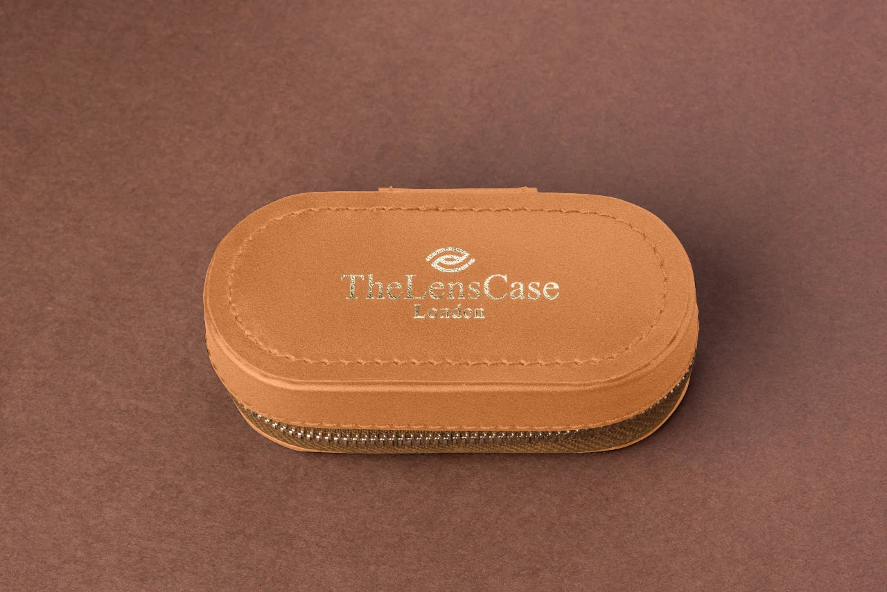 Luxury Black Leather  Contact Lens Case